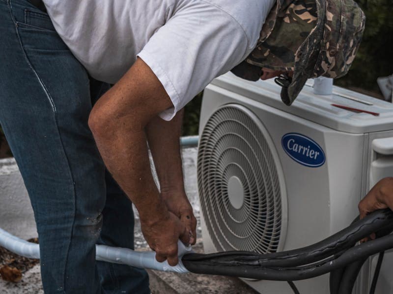 HVAC technician at work